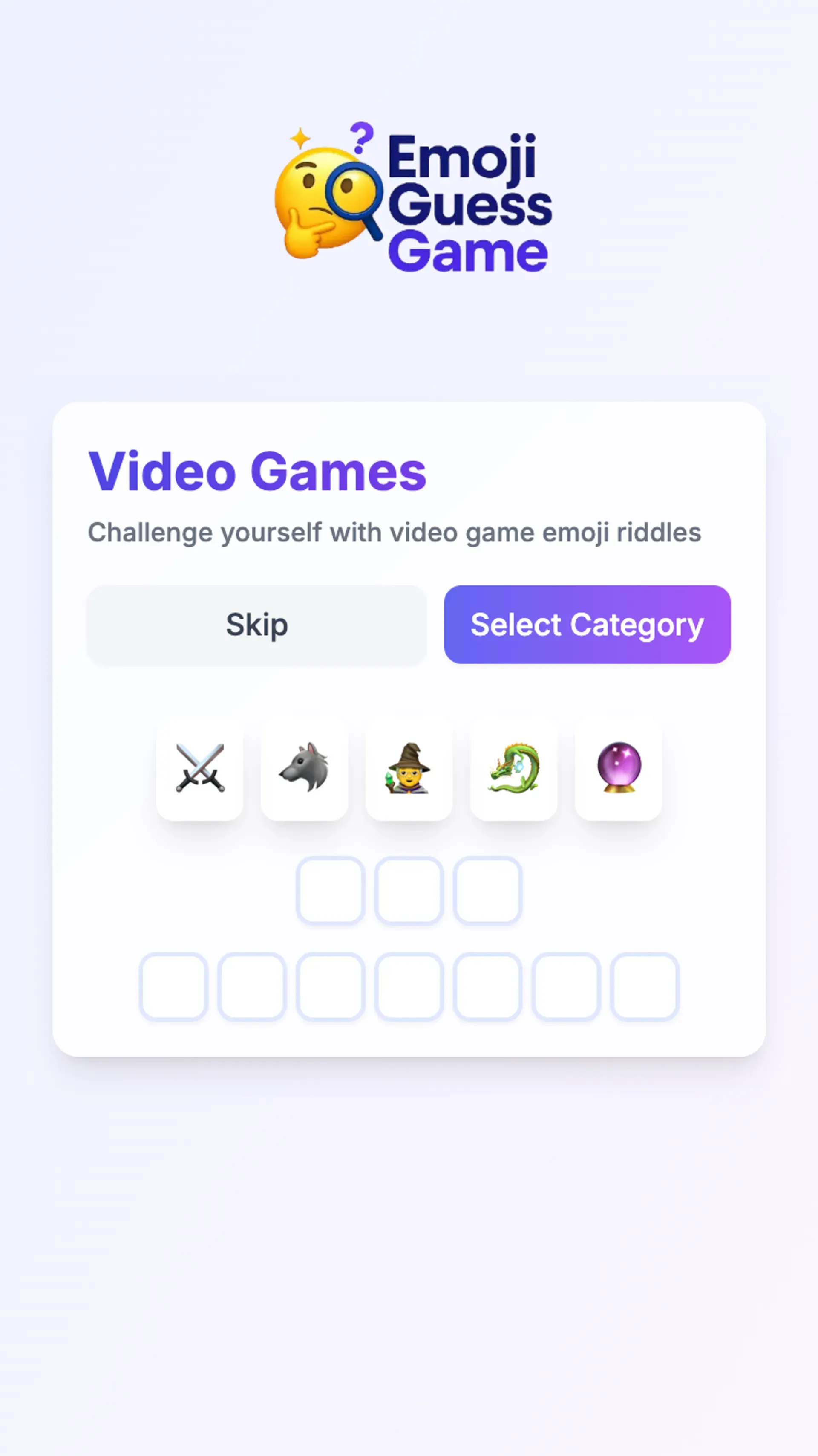 Emoji Guess Game Mobile