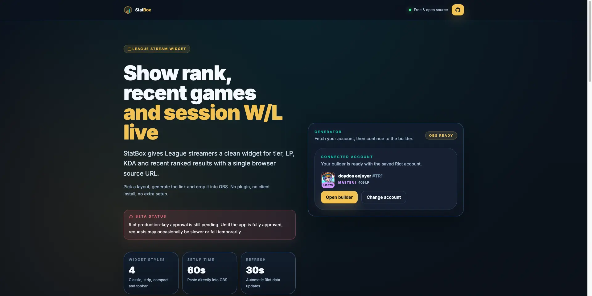 StatBox widget preview