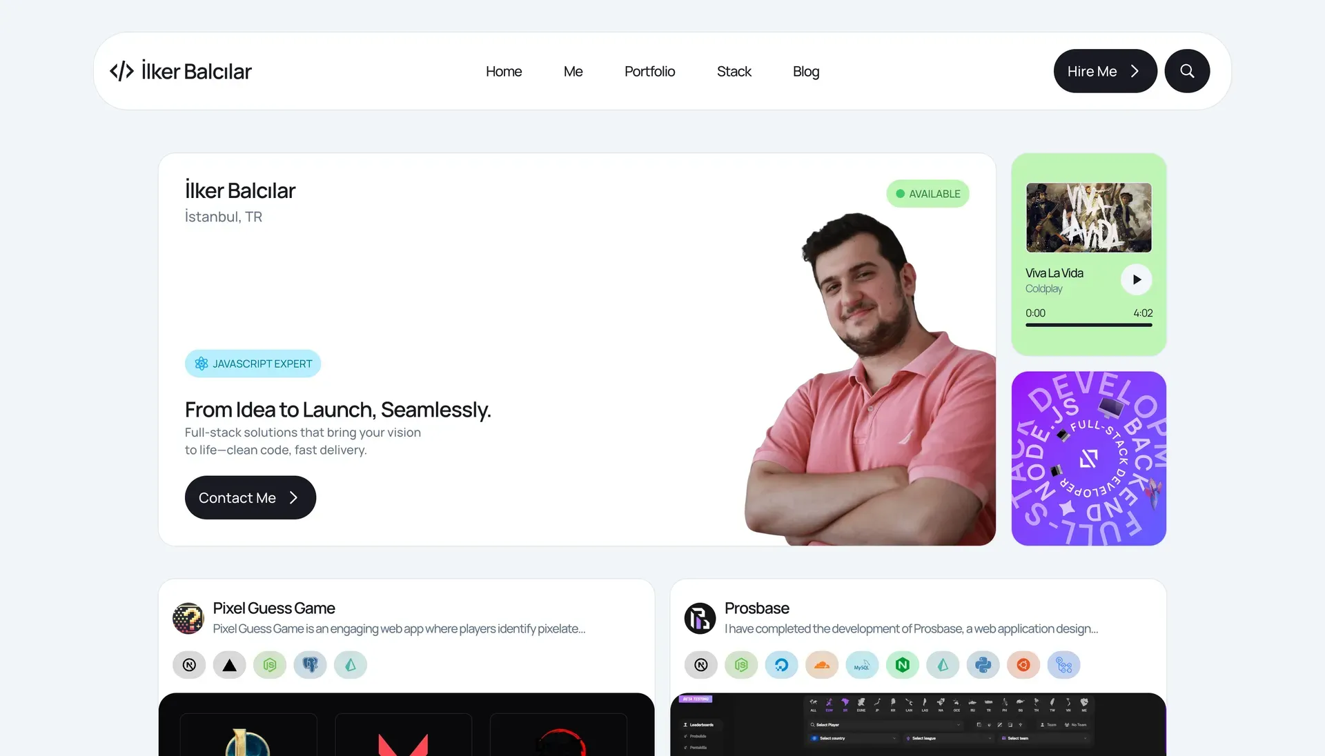 Portfolio Site Home Page