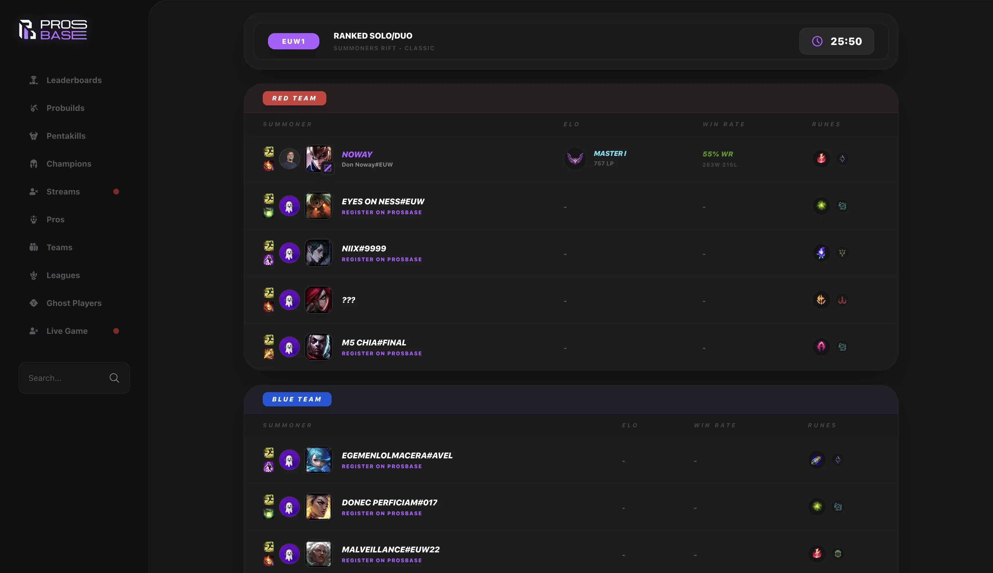Prosbase Live Game