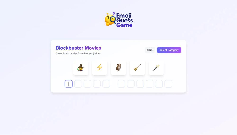 Emoji Guess Game Main Game Interface