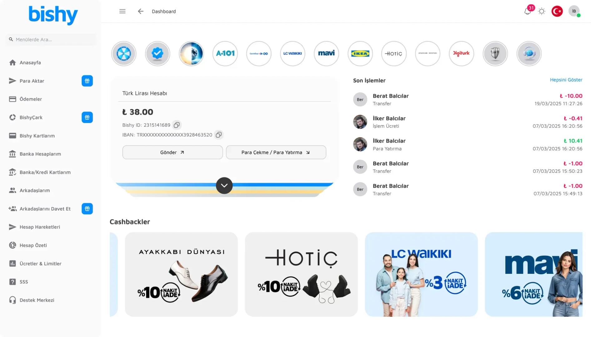 Bishy Customer Panel